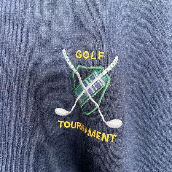 Navy and green vintage 90s 1990s golf sweatshirt golf large - Picture 3 of 5